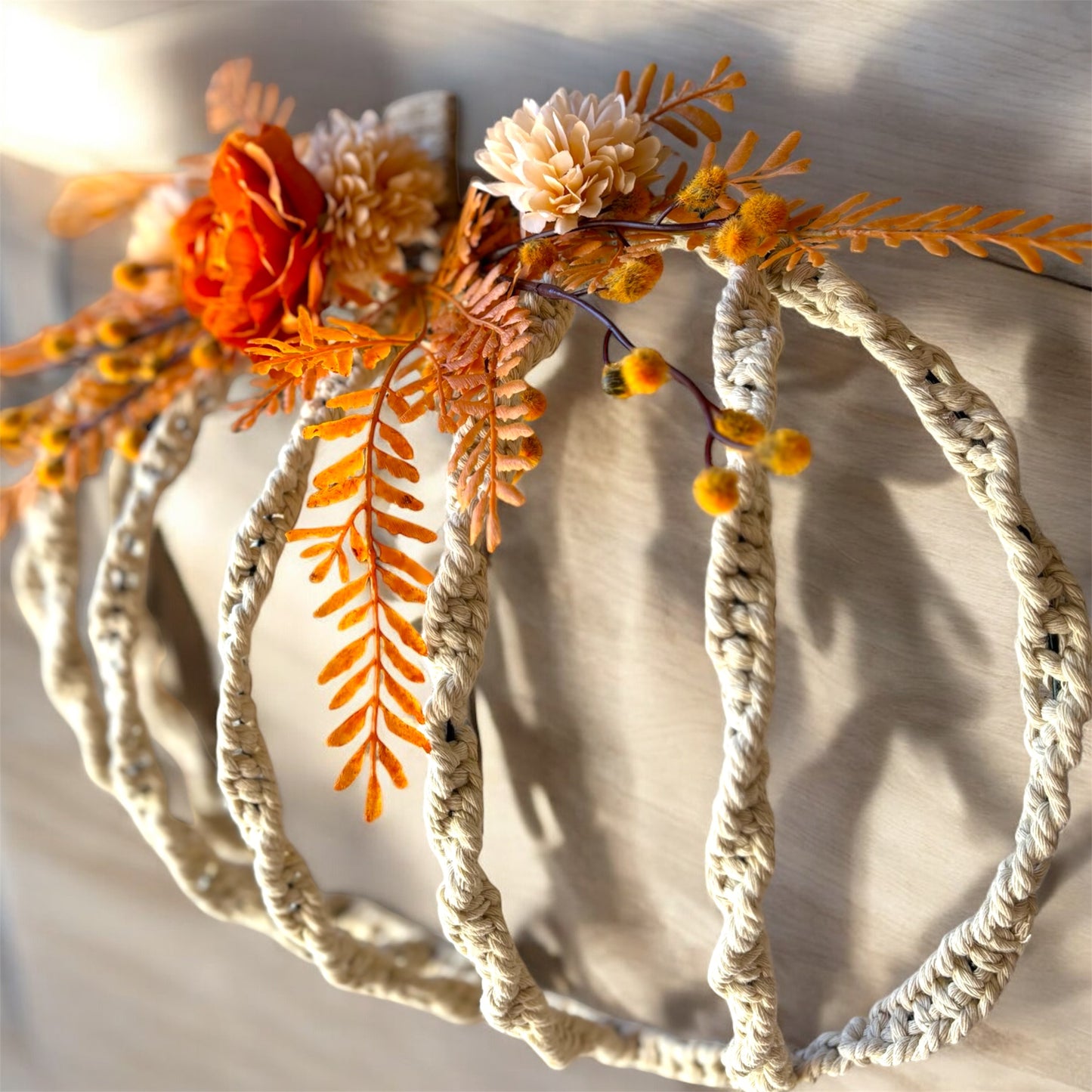 Macrame Pumpkin Wreath