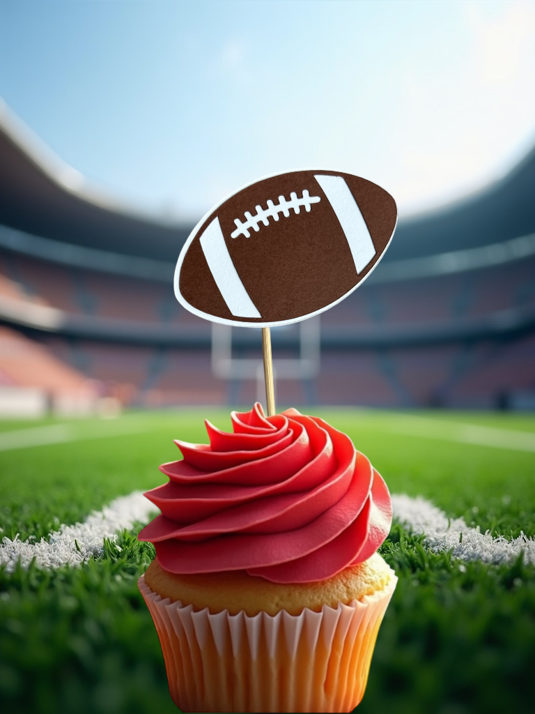 Kansas City Chiefs Inspired Cupcake Toppers