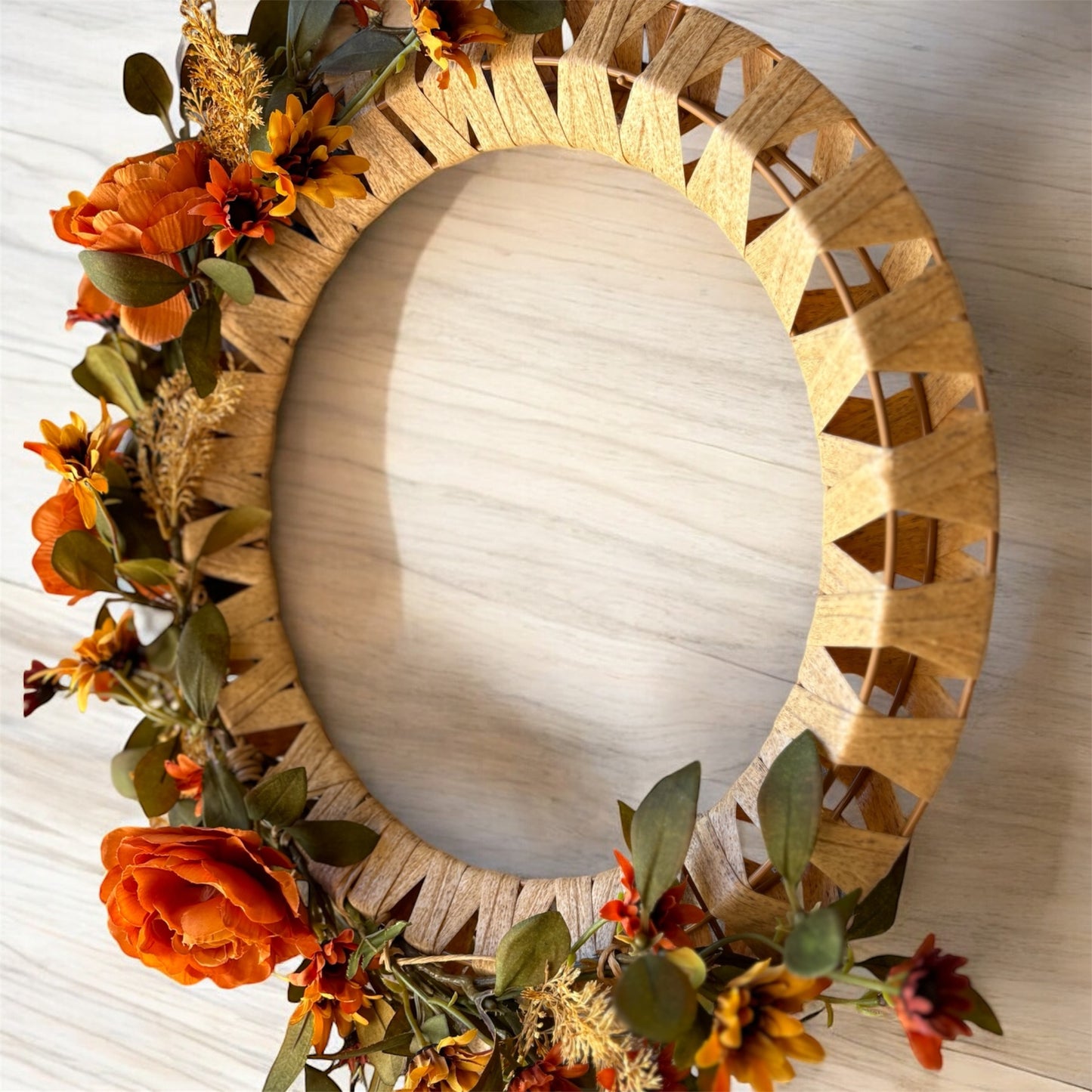 Fall Floral Raffia Wreath