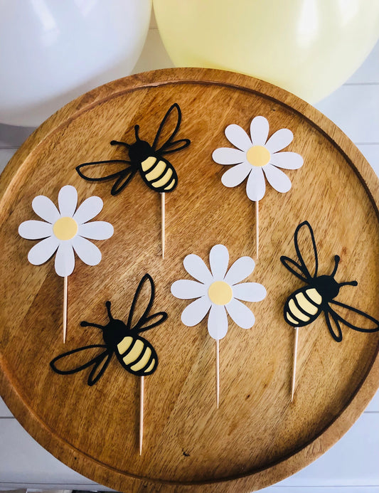 Bee and Sunflower Cupcake Toppers