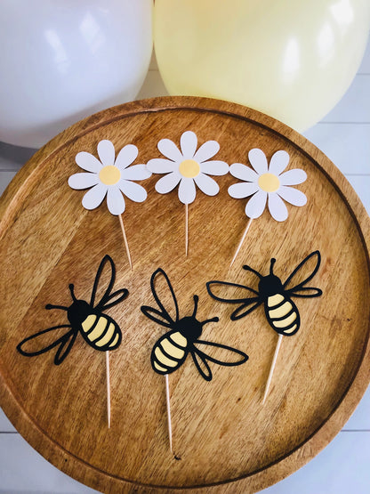 Bee and Sunflower Cupcake Toppers