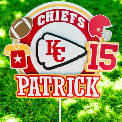 Kansas City Chiefs Inspired Cake Topper