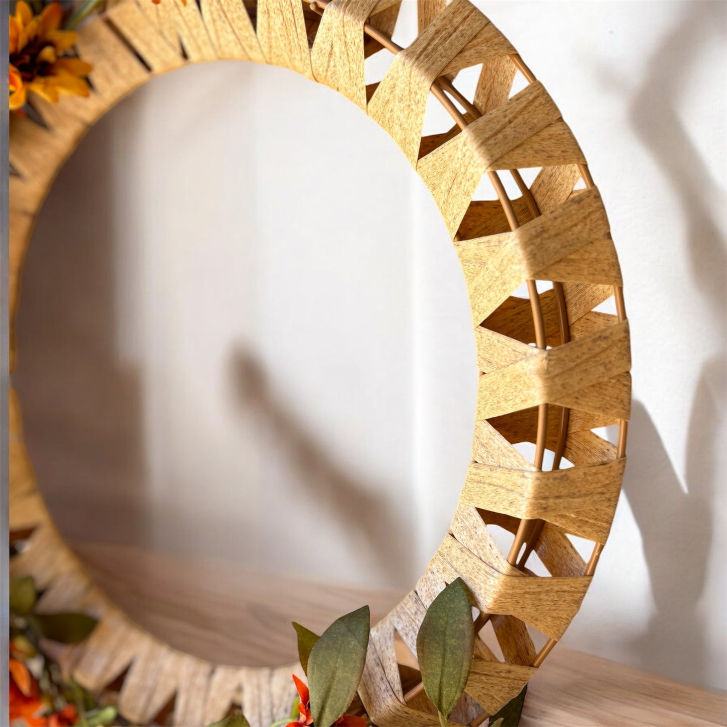 Fall Floral Raffia Wreath