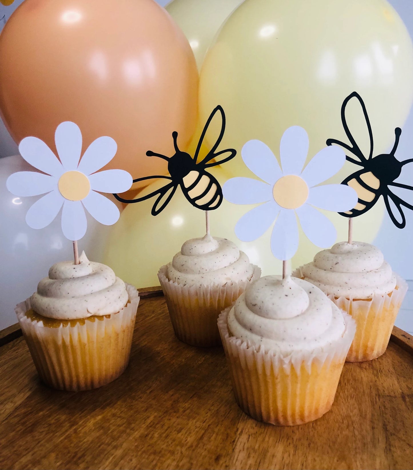 Bee and Sunflower Cupcake Toppers