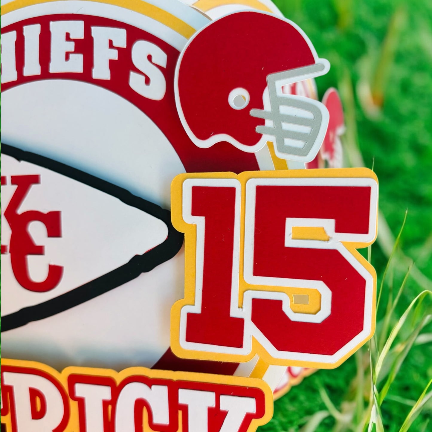 Kansas City Chiefs Inspired Cake Topper