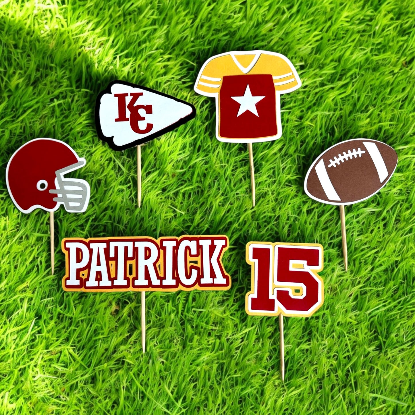 Kansas City Chiefs Inspired Cupcake Toppers