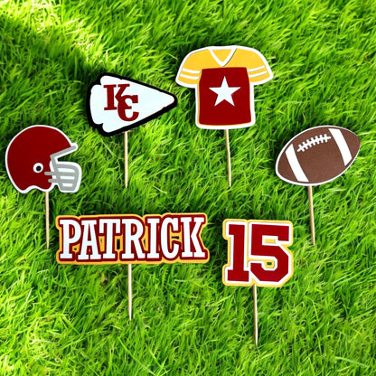 Kansas City Chiefs Inspired Cupcake Toppers