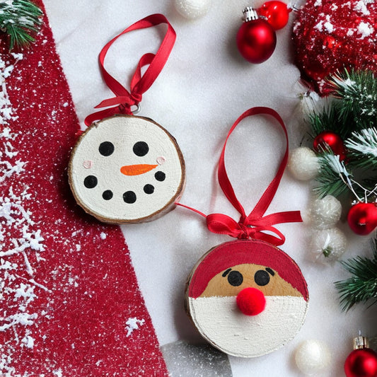 Santa and Snowman Ornaments