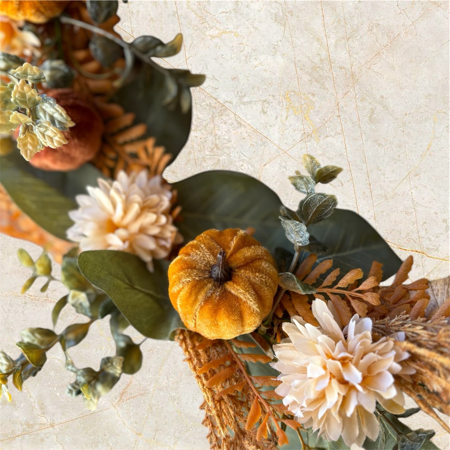 Muted Fall Raffia Wreath