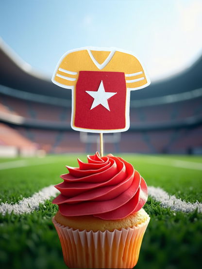 Kansas City Chiefs Inspired Cupcake Toppers