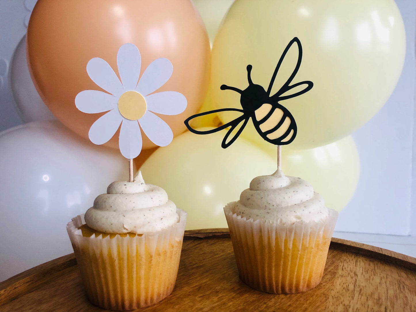 Bee and Sunflower Cupcake Toppers