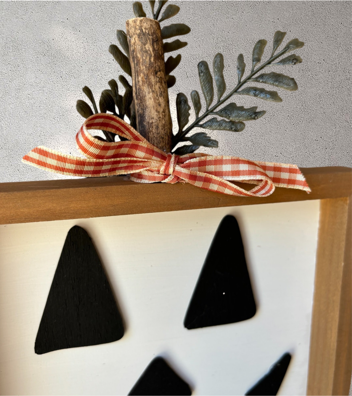 Jack O Lantern Wood Sign (White)