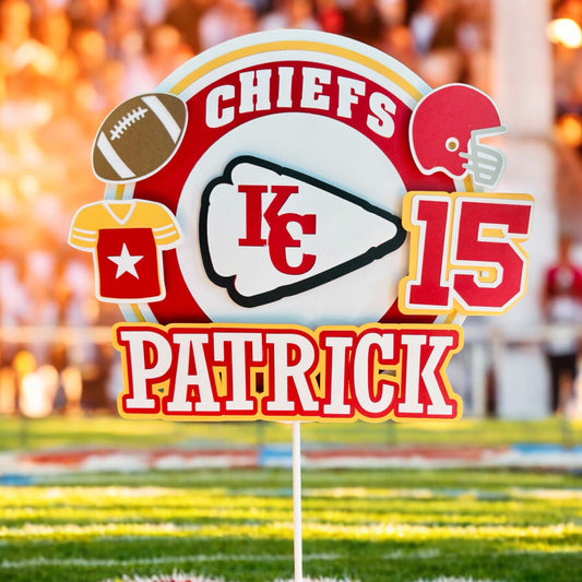 Kansas City Chiefs Inspired Cake Topper