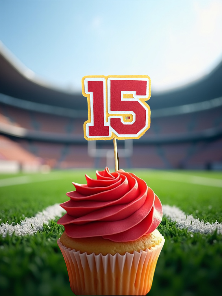 Kansas City Chiefs Inspired Cupcake Toppers