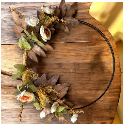 Muted Fall Hoop Wreath