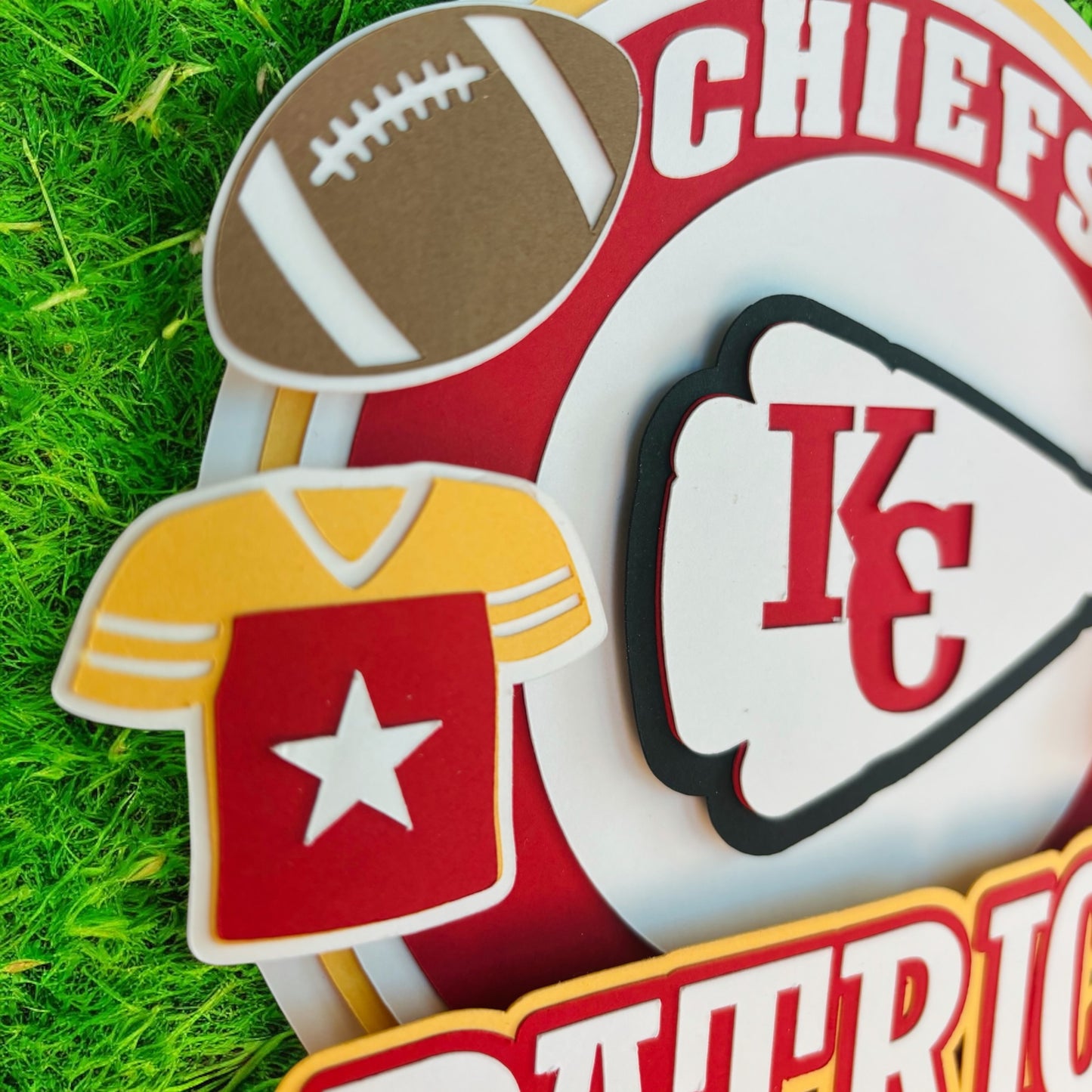 Kansas City Chiefs Inspired Cake Topper