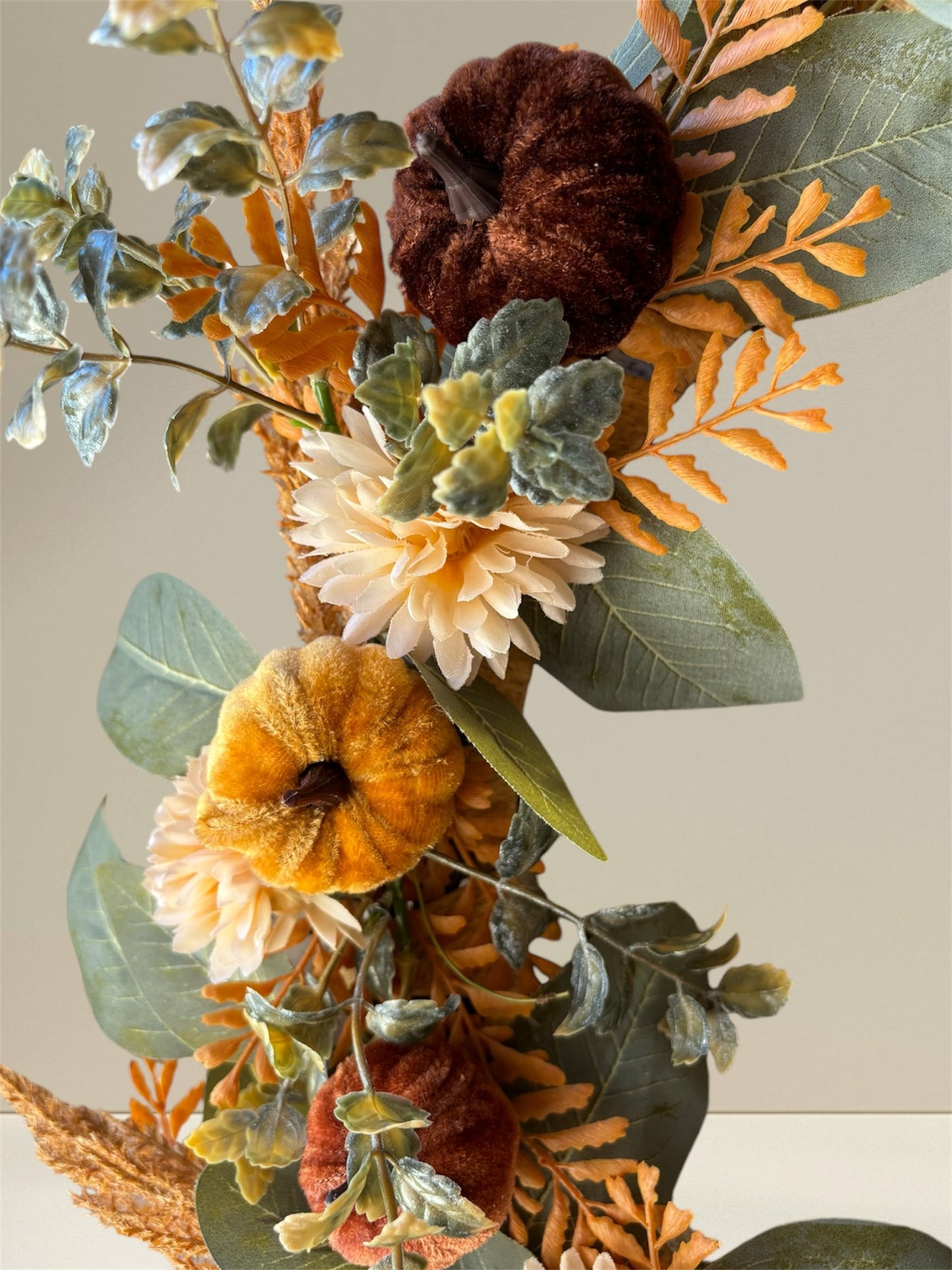 Muted Fall Raffia Wreath