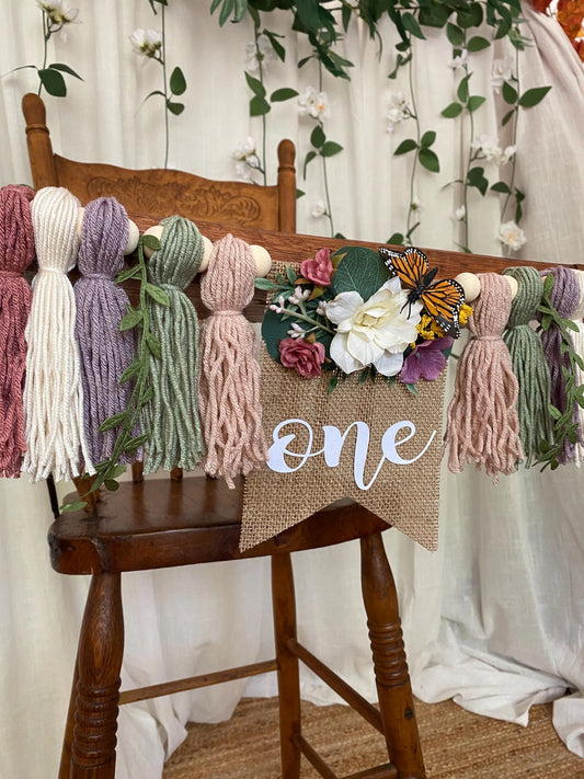 Wildflower Fairy Garden Highchair Banner