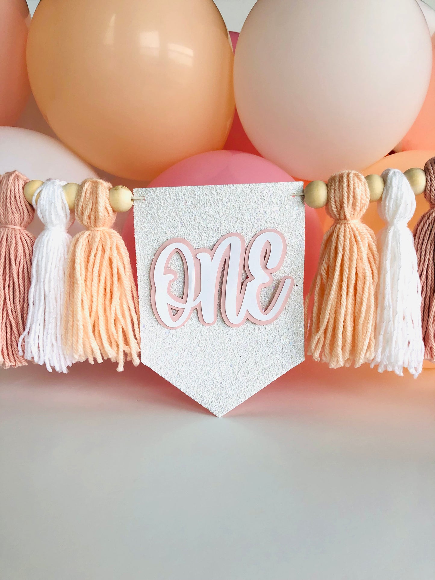 Pink/peach Highchair banner