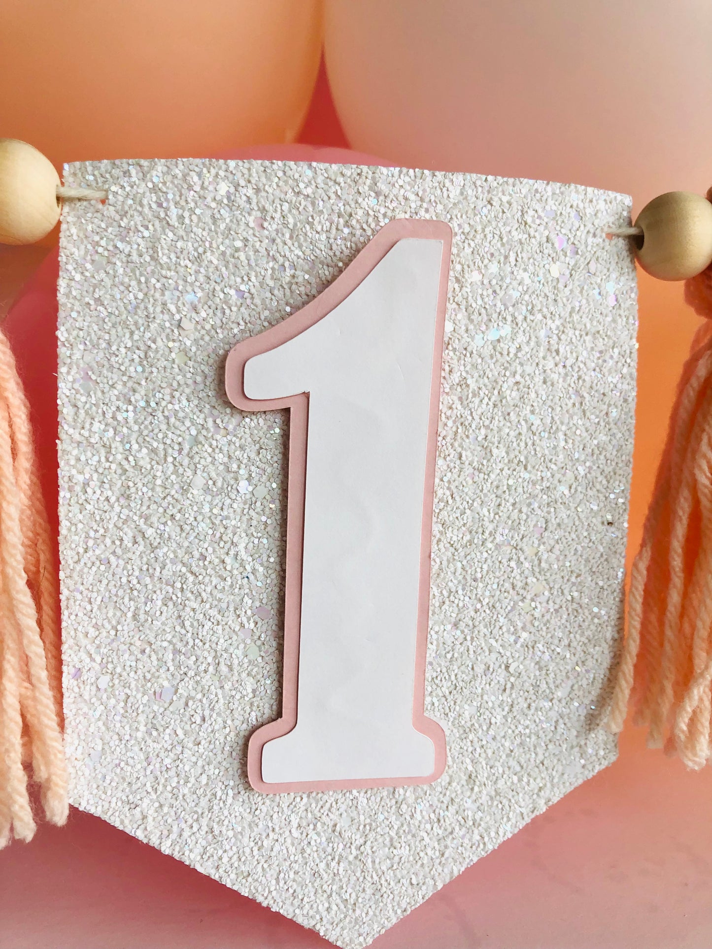 Pink/peach Highchair banner