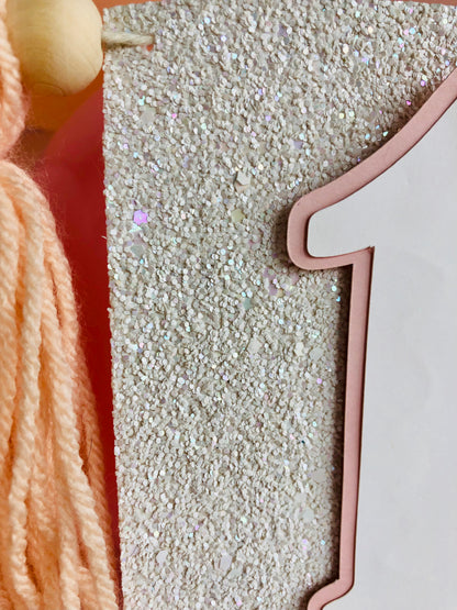 Pink/peach Highchair banner