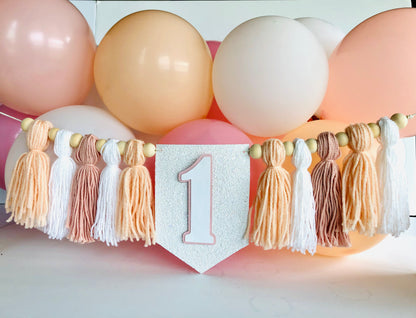 Pink/peach Highchair banner