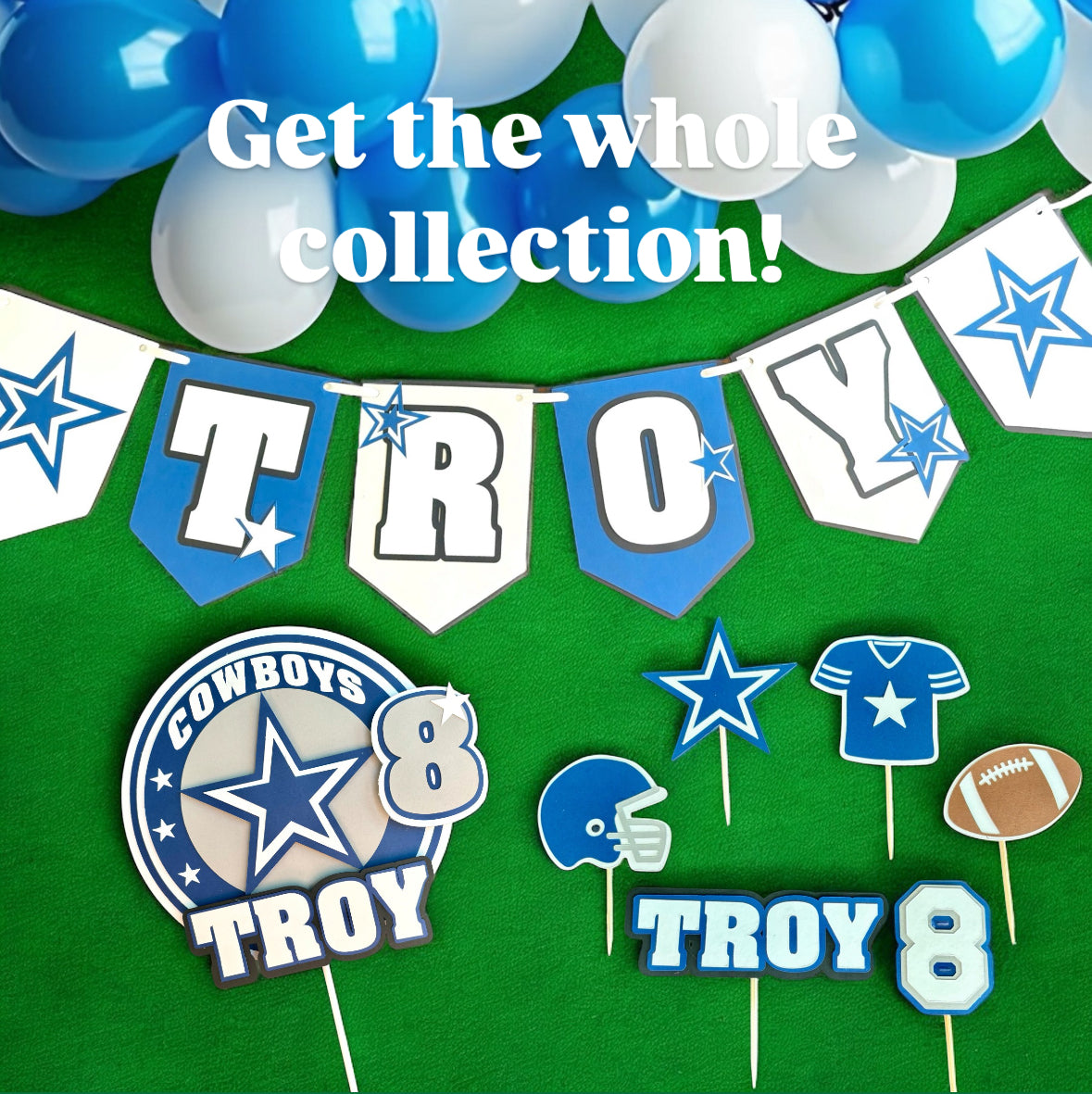 Dallas Cowboys Inspired Cupcake Toppers