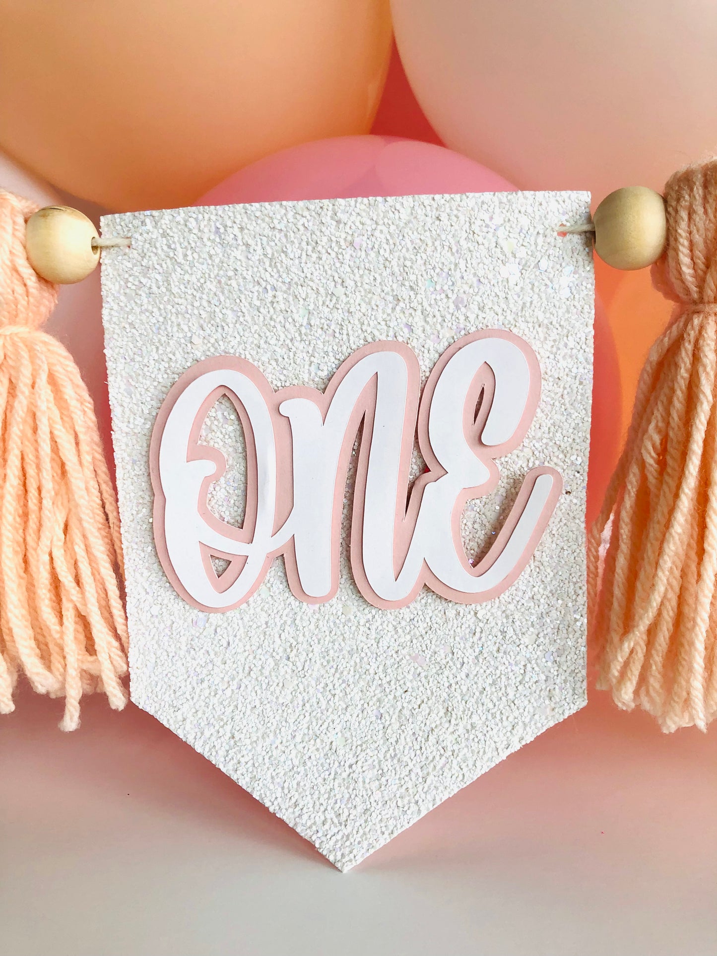 Pink/peach Highchair banner