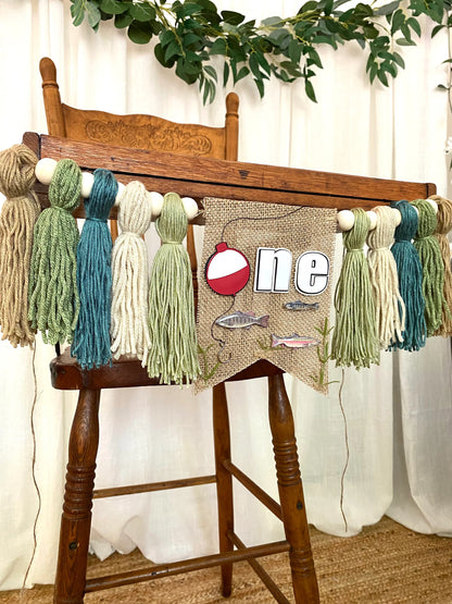 Gone Fishing Highchair Banner - Green