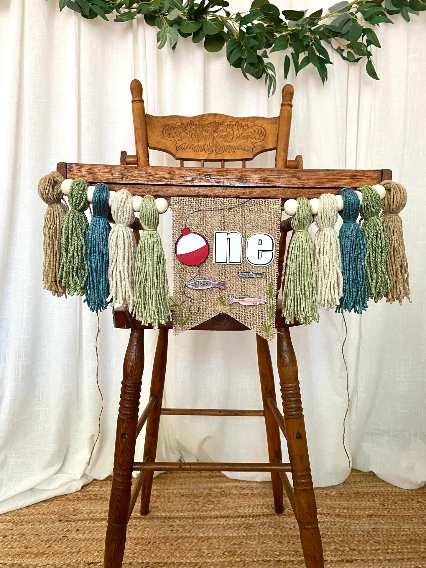 Gone Fishing Highchair Banner - Green