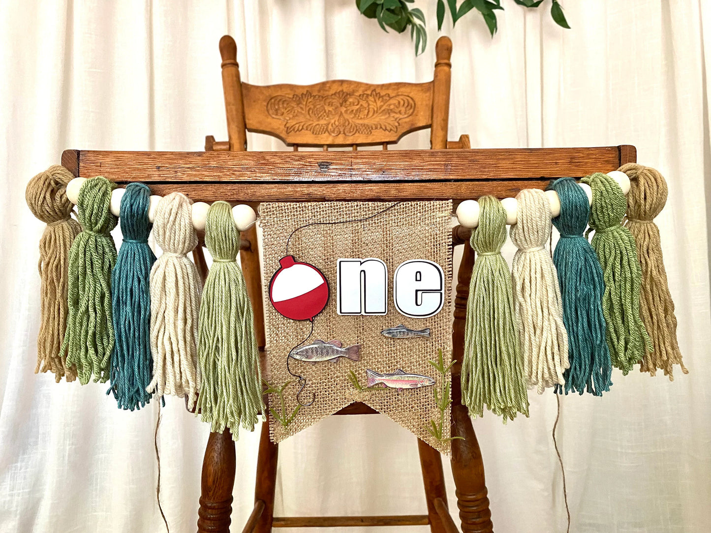 Gone Fishing Highchair Banner - Green