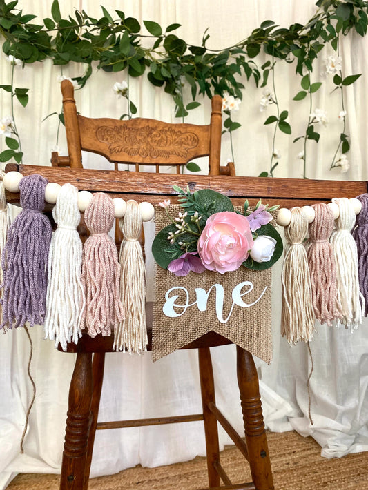 Boho Wildflower Highchair Banner