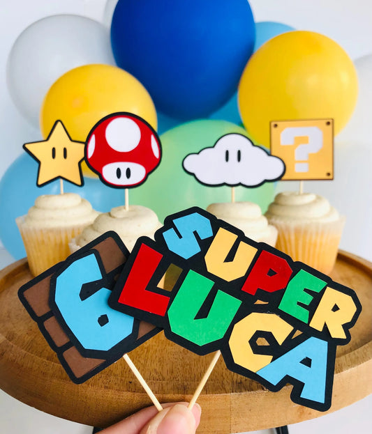 Mario Inspired Cupcake Toppers