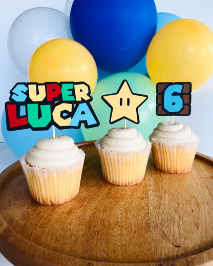 Mario Inspired Cupcake Toppers