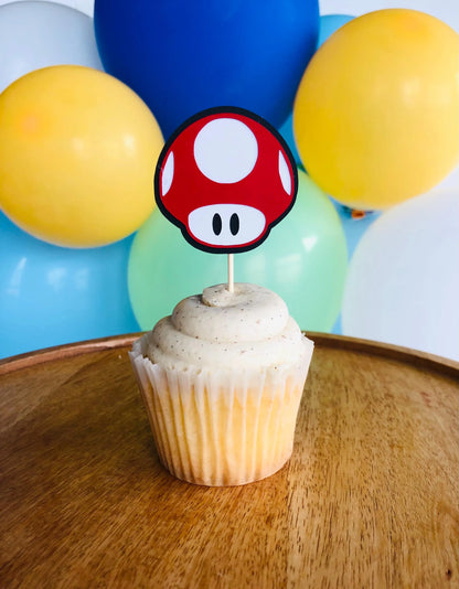 Mario Inspired Cupcake Toppers