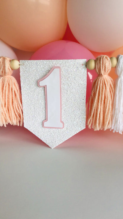 Pink/peach Highchair banner